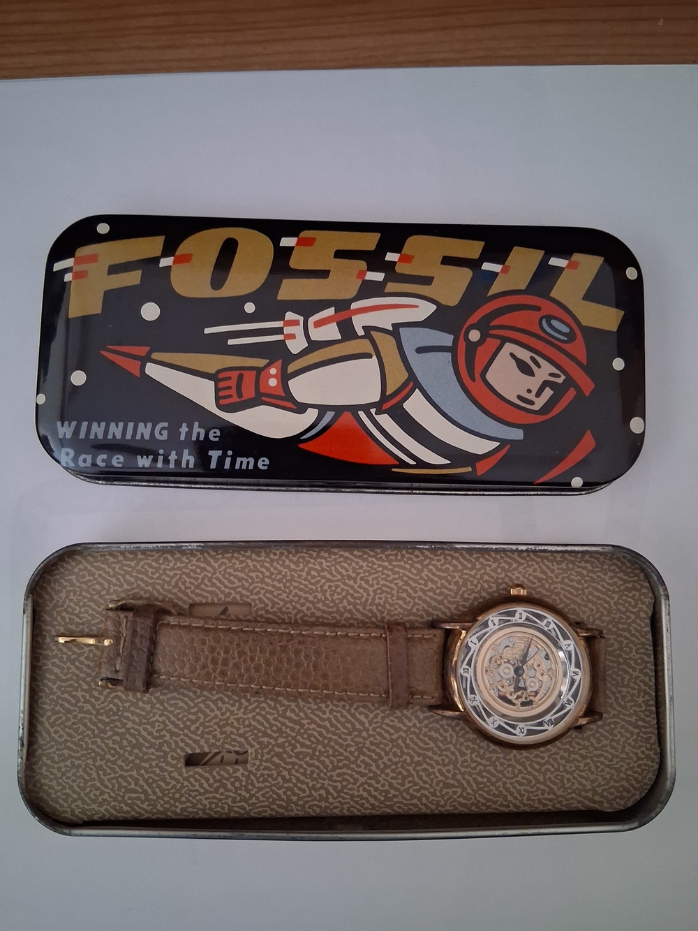 Fossil Men's Brown Leather Strap Automatic Watch - Brown